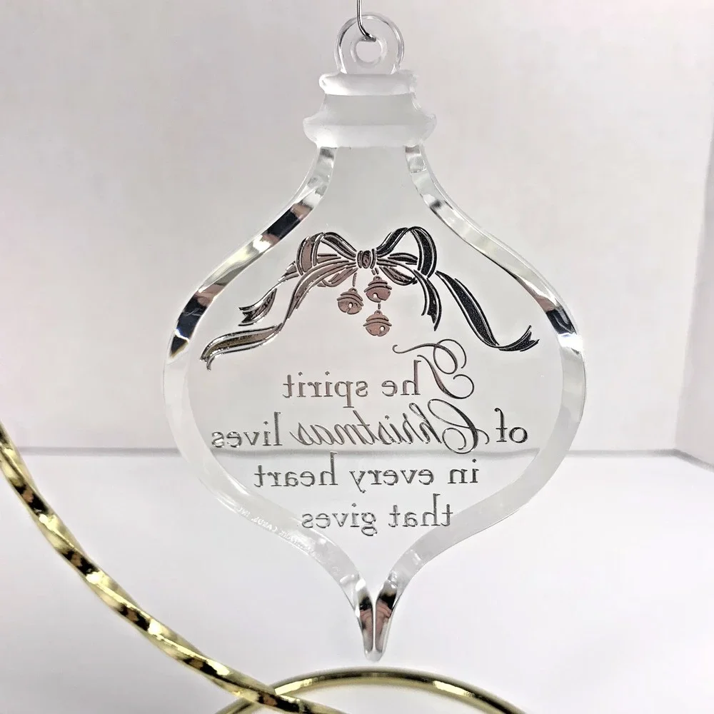 Hallmark 1984‎ Vintage Ornament Thank You Acrylic Holiday Keepsake